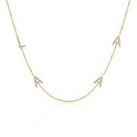 🦚 14K Goldkette mit 4 diamantbesetzten Buchstaben 🦚 14K Goldkette mit 4 diamantbesetzten Buchstaben