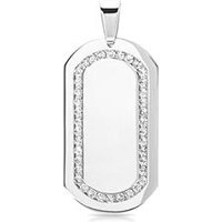 🦚 Gravierbares Edelstahl Dogtag mit Zirkonia 🦚 Gravierbares Edelstahl Dogtag mit Zirkonia