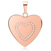 🦚 Edelstahl Herzanhänger rosé 26 Zirkoniasteinen 🦚 Edelstahl Herzanhänger rosé 26 Zirkoniasteinen