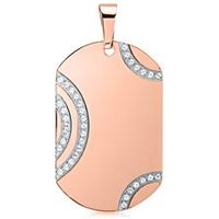 🦚 Edelstahl Dog-Tag-Anhänger rosé Zirkoniasteinen 🦚 Edelstahl Dog-Tag-Anhänger rosé Zirkoniasteinen