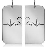 🦚 Partneranhänger Herzschlag Edelstahl 🦚 Partneranhänger Herzschlag Edelstahl