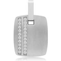 🦚 Funkelnder Edelstahl-Anhänger gravierbar Zirkonia 🦚 Funkelnder Edelstahl-Anhänger gravierbar Zirkonia