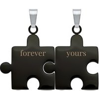 🦚 Partneranhänger Forever yours aus schwarzem Edelstahl 🦚 Partneranhänger Forever yours aus schwarzem Edelstahl