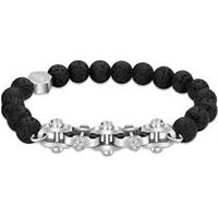 🦚 Herrenarmband Bolt aus Lavastein, Edelstahl, gravierbar 🦚 Herrenarmband Bolt aus Lavastein, Edelstahl, gravierbar