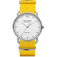 🦚 Uhr Sailor mit gelbem Band, Gehäuse aus MARINIUM® 🦚 Uhr Sailor mit gelbem Band, Gehäuse aus MARINIUM®