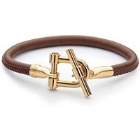 🦚 Armband T-Shackle aus Leder, braun 🦚 Armband T-Shackle aus Leder, braun