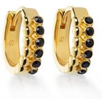 🦚 Damen Creolen Midnight Ocean aus 925er Silber, gold 🦚 Damen Creolen Midnight Ocean aus 925er Silber, gold