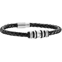 🦚 Schwarzes Lederarmband Trucker für Herren 🦚 Schwarzes Lederarmband Trucker für Herren