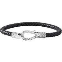🦚 Schwarzes Lederarmband Niland für Herren 🦚 Schwarzes Lederarmband Niland für Herren