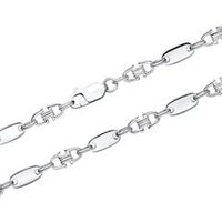 🦚 925er Silber Kette für Herren mit Plattengliedern 🦚 925er Silber Kette für Herren mit Plattengliedern