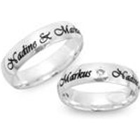 🦚 Glänzende Silber Trauringe mit Lasergravur 🦚 Glänzende Silber Trauringe mit Lasergravur