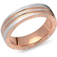 🦚 Bicolor Damenring gravierbar Silber Zirkonia 🦚 Bicolor Damenring gravierbar Silber Zirkonia