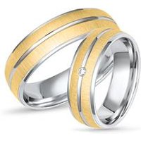 🦚 Bicolor 925 Vivo Trauringe Silber mit Zirkonia 🦚 Bicolor 925 Vivo Trauringe Silber mit Zirkonia