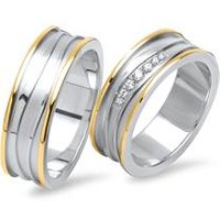 🦚 Festliche Vivo Bicolor 925 Silber Trauringe 🦚 Festliche Vivo Bicolor 925 Silber Trauringe
