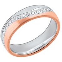 🦚 Damenring bicolor 925er Silber rosé Zirkonia 🦚 Damenring bicolor 925er Silber rosé Zirkonia