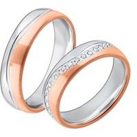 🦚 Gravierbare Eheringe bicolor 925er Silber rosé 🦚 Gravierbare Eheringe bicolor 925er Silber rosé