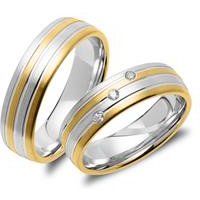 🦚 Eheringset aus Sterlingsilber teilvergoldet 🦚 Eheringset aus Sterlingsilber teilvergoldet