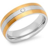 🦚 Edelstahlring teilvergoldet 6mm Zirkonia 🦚 Edelstahlring teilvergoldet 6mm Zirkonia