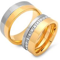 🦚 Eheringe Edelstahl teilvergoldet 8mm Zirkonia 🦚 Eheringe Edelstahl teilvergoldet 8mm Zirkonia