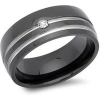 🦚 Geschwärzter Edelstahlring 8mm Zirkonia 🦚 Geschwärzter Edelstahlring 8mm Zirkonia