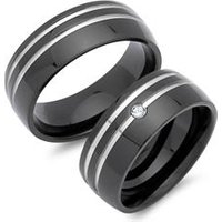 🦚 Geschwärzte Eheringe Edelstahl 8mm Zirkonia 🦚 Geschwärzte Eheringe Edelstahl 8mm Zirkonia