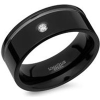 🦚 Edelstahldamenring Glanzrille schwarz 8mm 🦚 Edelstahldamenring Glanzrille schwarz 8mm