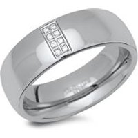 🦚 Polierter Edelstahlring mit 8 Zirkonia 🦚 Polierter Edelstahlring mit 8 Zirkonia