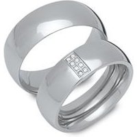 🦚 Edelstahl Eheringe poliert mit 8 Zirkonia 🦚 Edelstahl Eheringe poliert mit 8 Zirkonia