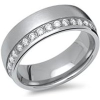 🦚 Damenring Edelstahl matt rundum Steinbesatz 🦚 Damenring Edelstahl matt rundum Steinbesatz