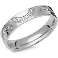 🦚 Polierter Edelstahlring 18 Zirkoniasteinen 🦚 Polierter Edelstahlring 18 Zirkoniasteinen