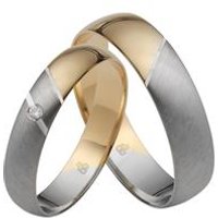 🦚 Eheringe aus Gelb- und Weißgold mit Diamant 🦚 Eheringe aus Gelb- und Weißgold mit Diamant