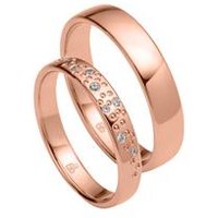 🦚 Eheringe aus Roségold mit 8 Brillanten 🦚 Eheringe aus Roségold mit 8 Brillanten