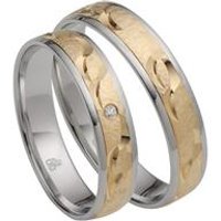 🦚 Eheringe aus Gelb- und Weißgold mit Diamant 🦚 Eheringe aus Gelb- und Weißgold mit Diamant