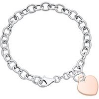 🦚 Gliederarmband aus 925er Silber mit Herz, rosévergoldet 🦚 Gliederarmband aus 925er Silber mit Herz, rosévergoldet