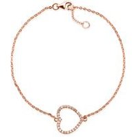 🦚 Rosé-vergoldetes 925 Silberarmband Herzanhänger 🦚 Rosé-vergoldetes 925 Silberarmband Herzanhänger