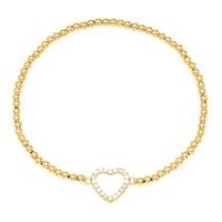 🦚 Kugelarmband aus vergoldetem 925er Silber Herz Zirkonia 🦚 Kugelarmband aus vergoldetem 925er Silber Herz Zirkonia