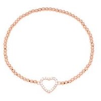 🦚 Rosévergoldetes 925er Silber Herzarmband Zirkonia 🦚 Rosévergoldetes 925er Silber Herzarmband Zirkonia