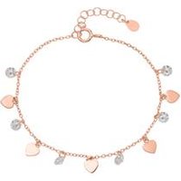 🦚 Armband Herzen 925er Silber rosévergoldet mit Zirkonia 🦚 Armband Herzen 925er Silber rosévergoldet mit Zirkonia
