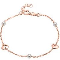 🦚 Rosévergoldetes 925er Silber Armband Herzen und Perlen 🦚 Rosévergoldetes 925er Silber Armband Herzen und Perlen