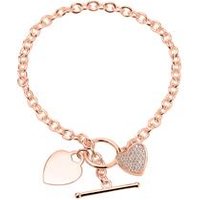 🦚 Gravierbares Herzarmband aus 925er Silber rosé Zirkonia 🦚 Gravierbares Herzarmband aus 925er Silber rosé Zirkonia