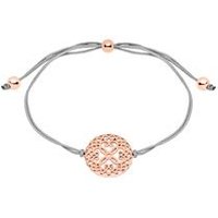 🦚 Textilarmband für Damen mit Silberelement, rosévergoldet 🦚 Textilarmband für Damen mit Silberelement, rosévergoldet