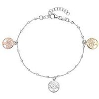 🦚 Lebensbaum Armband für Damen aus 925er Silber, tricolor 🦚 Lebensbaum Armband für Damen aus 925er Silber, tricolor