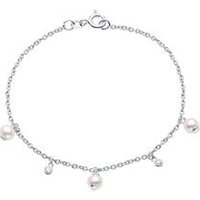 🦚 Damenarmband aus 925er Silber mit Perlen und Zirkonia 🦚 Damenarmband aus 925er Silber mit Perlen und Zirkonia