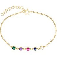 🦚 Damenarmband aus 925er Silber, gold, Zirkonia, bunt 🦚 Damenarmband aus 925er Silber, gold, Zirkonia, bunt