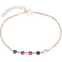🦚 Damenarmband aus 925er Silber, rosé und Zirkonia, bunt 🦚 Damenarmband aus 925er Silber, rosé und Zirkonia, bunt