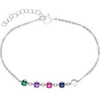 🦚 Armkette für Damen aus 925er Silber mit Zirkonia, bunt 🦚 Armkette für Damen aus 925er Silber mit Zirkonia, bunt