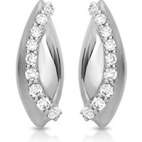 🦚 Moderne Ohrstecker 925 Silber oval Zirkonia 🦚 Moderne Ohrstecker 925 Silber oval Zirkonia