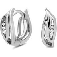 🦚 Creolen 925er Silber rhodiniert Zirkonia 🦚 Creolen 925er Silber rhodiniert Zirkonia