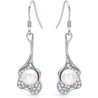 🦚 925er Silber Ohrhänger mit Perle und Zirkonia 🦚 925er Silber Ohrhänger mit Perle und Zirkonia