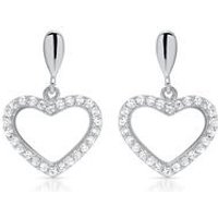 🦚 Polierte 925 Silber Herzohrstecker mit Zirkonia 🦚 Polierte 925 Silber Herzohrstecker mit Zirkonia
